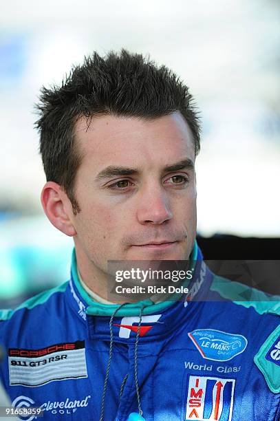 Bryan Sellers driver of the Team Falken Tire Porsche 911, during practice for the American Le Mans Series 2009 Monterey Sports Car Championships at...