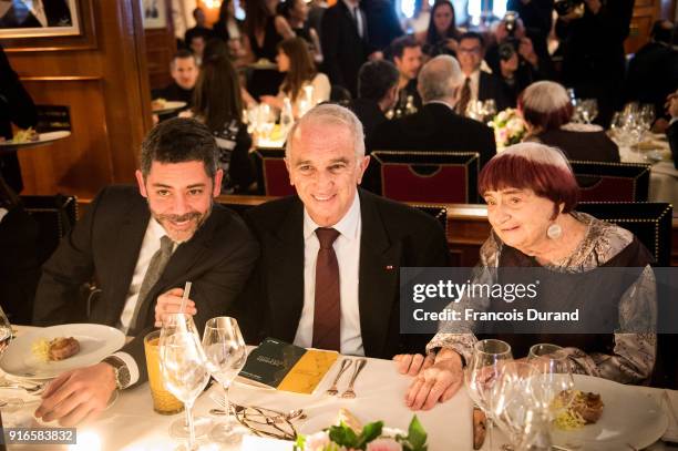 Actor and Master of Ceremonies for the 43rd Cesar Ceremony, Manu Payet, President of the Academy of Arts and Techniques of Cinema, Alain Terzian and...