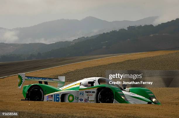 The Dyson Racing Lola B09 86 driven by Chris Dyson and Guy Smith during practice for the ALMS Monterey Sports Car Championships at Mazda Laguna Seca...