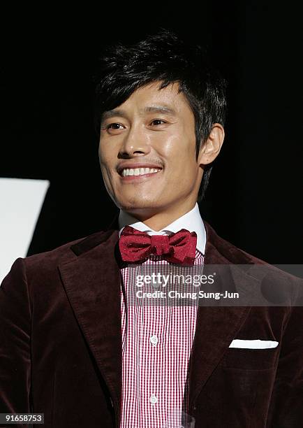 Actor Lee Byung-Hun attends the photocall for the Gala Presentation 'I Come with the Rain' during the 14th Pusan International Film Festival at the...