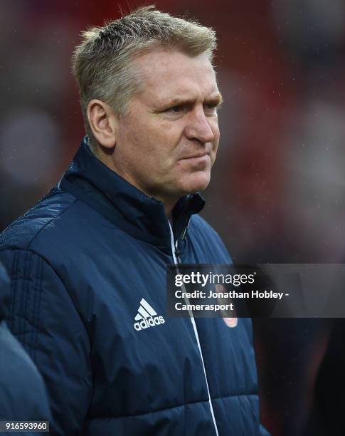 Brentford Manager Dean Smith during the Sky Bet Championship match between Brentford and Preston North End at Griffin Park on February 10, 2018 in...