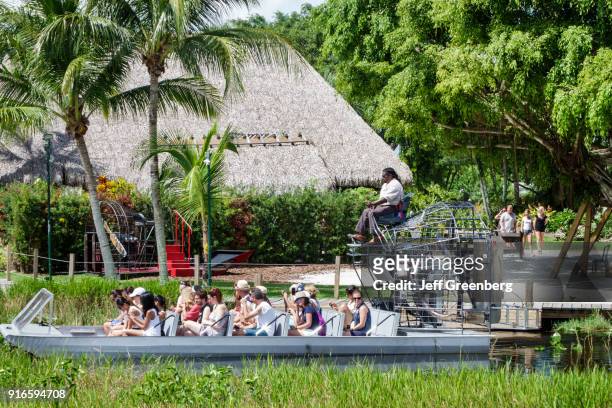 Visitors on the Gator Park airboat tours.