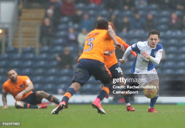 Blackburn Rovers' Jack Payne during the Sky Bet League One match between Blackburn Rovers and Oldham Athletic at Ewood Park on February 10, 2018 in...