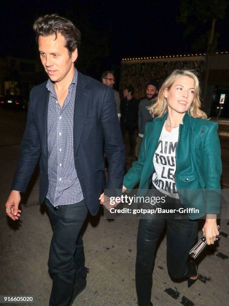 Hayes MacArthur and Ali Larter are seen on February 09, 2018 in Los Angeles, California.