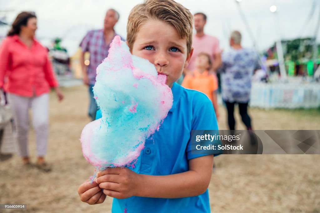 He Loves Eating Cotton Candy