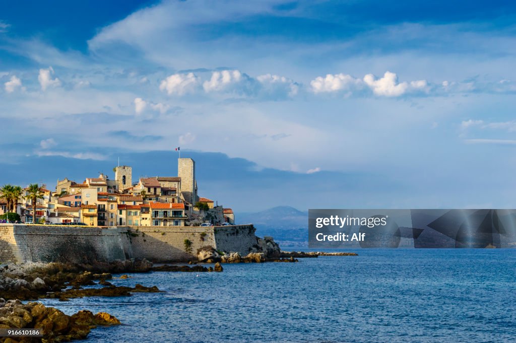 Panoramic of Antibes from the peninsula of Le Cap., French Riviera, France