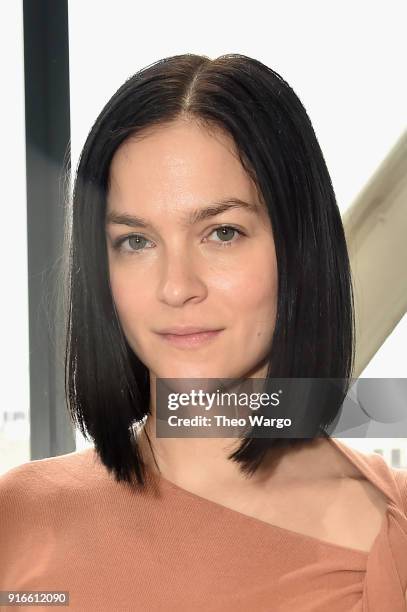 Leigh Lezark attends the Dion Lee fashion show during New York Fashion Week: The Shows at Gallery I at Spring Studios on February 10, 2018 in New...