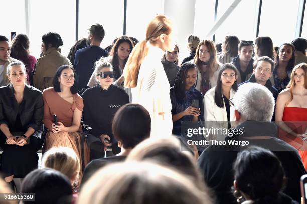 Guest, Leigh Lezark, Jessica Hart, Kelela, Guests, and Larsen Thompson attend the Dion Lee fashion show during New York Fashion Week: The Shows at...