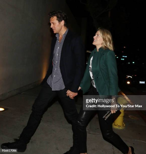 Hayes MacArthur and Ali Larter are seen on February 9, 2018 in Los Angeles, California.