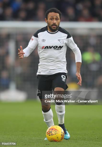 Derby County's Ikechi Anya during the Sky Bet Championship match between Derby County and Norwich City at iPro Stadium on February 10, 2018 in Derby,...