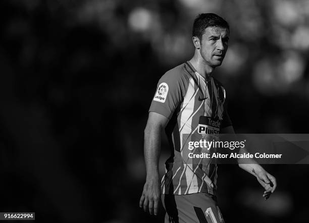 Gabi Fernandez of Club Atletico de Madrid looks on during the La Liga match between Malaga and Atletico Madrid at Estadio La Rosaleda on February 10,...