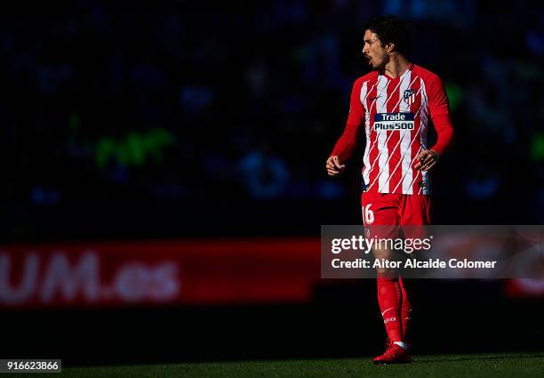 Sime Vrsaljko of Club Atletico de Madrid looks on during the La Liga match between Malaga and Atletico Madrid at Estadio La Rosaleda on February 10,...