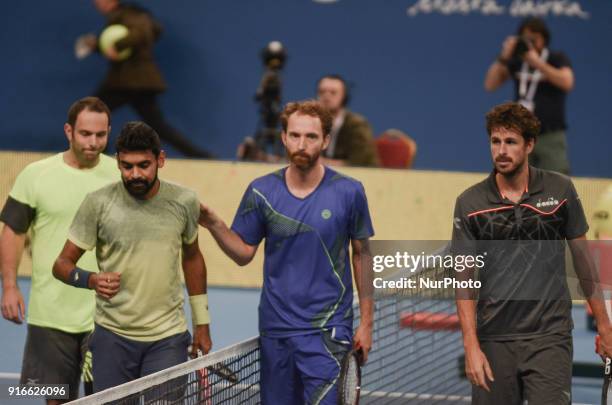 Robin Haase and Matwe Middelkoop of , right win their 1/ 2 final match over Divij Sharan and Scott Lipsky,left 64 62, during DIEMAXTRA Sofia Open...