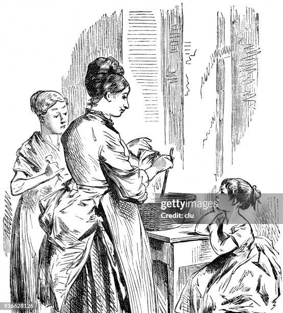 mädchen sitzen in der küche beobachten mutter kochen - 1877 stock-grafiken, -clipart, -cartoons und -symbole