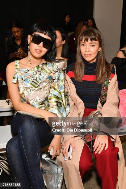 Michelle Song and Thania Peck attend the Taoray Wang fashion show during New York Fashion Week: The Shows at Gallery II at Spring Studios on February...