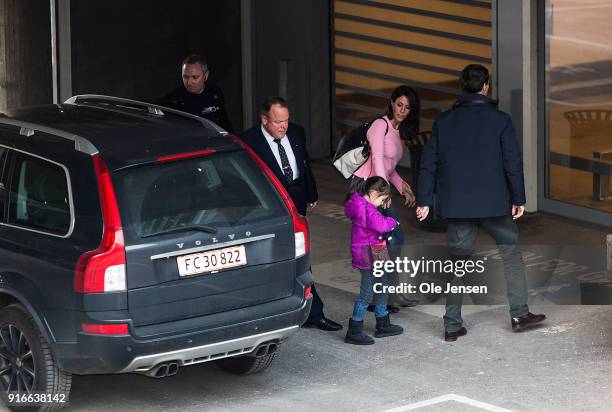 Prince Joachim and Princess Marie with Princess Athena arrive to the Government Hospital where they together with the rest of the Royal family will...