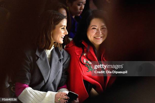 Olivia Palermo attends the Taoray Wang fashion show during New York Fashion Week: The Shows at Gallery II at Spring Studios on February 10, 2018 in...