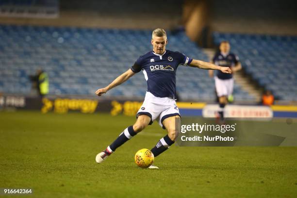 Steve Morison of Millwall during Sky Bet Championship match between Millwall against Cardiff City at The Den, London on 09 Feb 2018