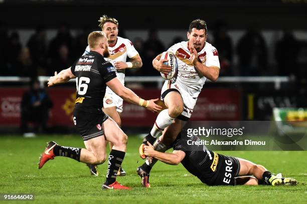 Greg Bird of Dragons during the Betfred Super League match between Dragons Catalans v St-Helens RLFC on February 10, 2018 in Perpignan, France.