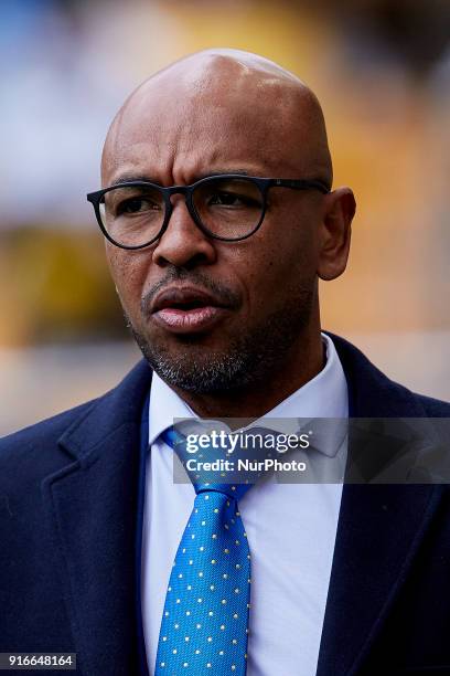 Former player of Villarreal CF and Spain National Team Marcos Senna looks on prior to the La Liga match between Villarreal CF and Deportivo Alaves at...