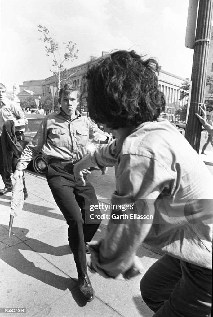 Neo-Nazis Vs Demonstrators On Pennsylvania Ave