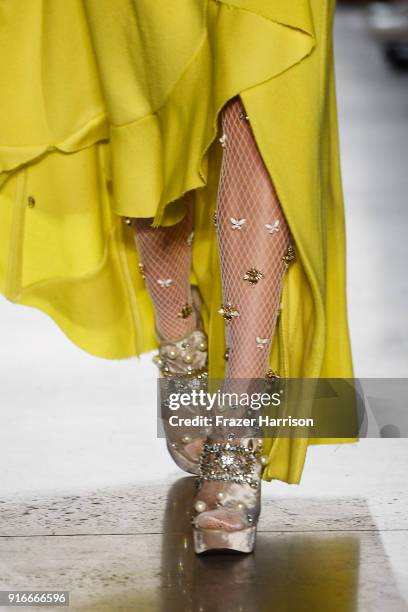 Model walks the runway for Son Jung Wan during New York Fashion Week: The Shows at Gallery I at Spring Studios on February 10, 2018 in New York City.