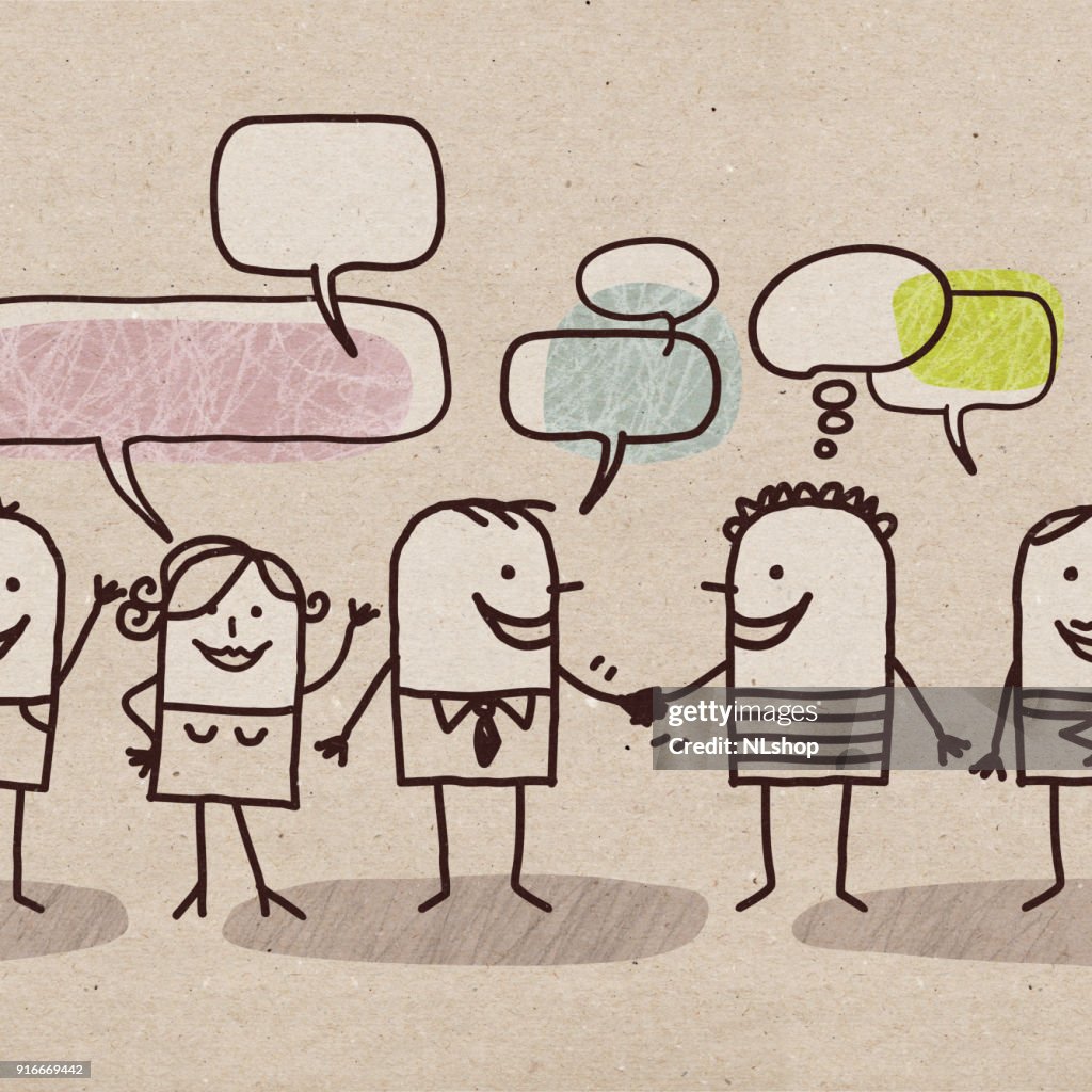 Cartoon People And Social Network High-Res Vector Graphic - Getty Images