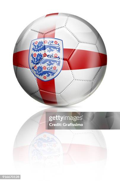 england großbritannien fußball mit fahne, isoliert auf weiss - english-flag stock-grafiken, -clipart, -cartoons und -symbole