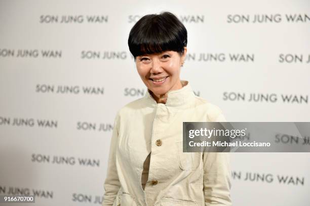 Fashion Designer Son Jung Wan poses backstage at the Son Jung Wan fashion show during New York Week: The Shows at Gallery at Gallery I at Spring...