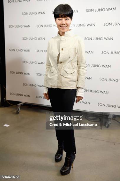 Fashion Designer Son Jung Wan poses backstage at the Son Jung Wan fashion show during New York Week: The Shows at Gallery at Gallery I at Spring...