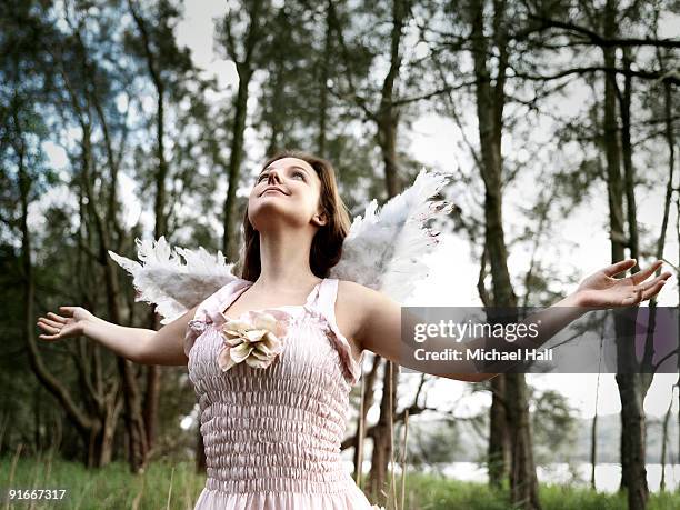 fairy in forest - fairy costume stock pictures, royalty-free photos & images