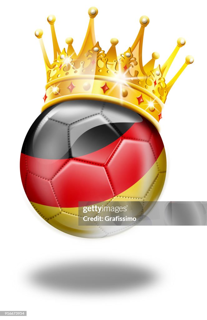 Deutschland Fußball mit deutscher Flagge und Krone