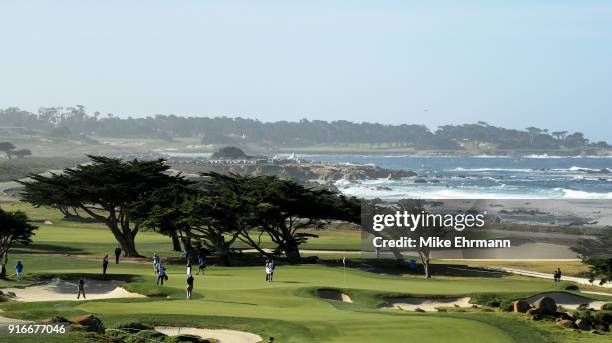 General view on the 11th green during Round Three of the AT&T Pebble Beach Pro-Am at Monterey Peninsula Country Club on February 10, 2018 in Pebble...