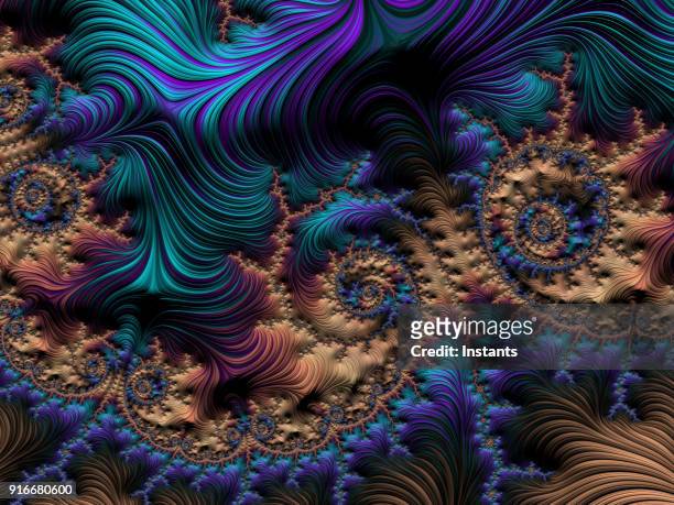 fundo de fractal psicodélico multi-coloridas de alta resolução. - trippy - fotografias e filmes do acervo