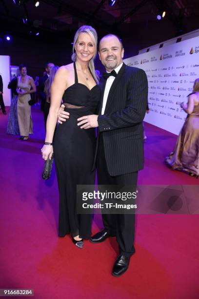 Sven Ottke and Monic Frank attend the German Sports Gala 2018 'Ball Des Sports' on February 3, 2018 in Wiesbaden, Germany.