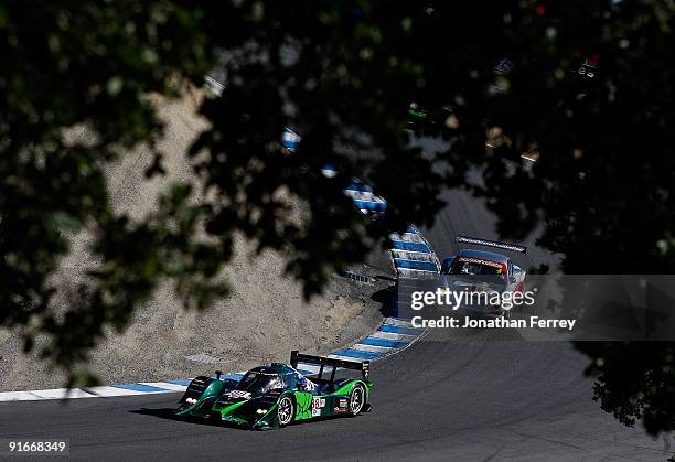 The Drayson Racing Judd driven by Paul Drayson and Jonny Cocker during practice for the ALMS Monterey Sports Car Championships at Mazda Laguna Seca...