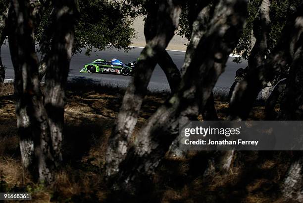 The Patron Highcroft Acura ARX-02a driven by Scott Sharp and David Brabham during practice for the ALMS Monterey Sports Car Championships at Mazda...