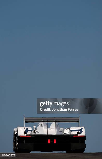 The de Ferran Motorsports XM Radio Acura ARX-02a driven by Gil de Ferran and Simon Pagenaud during practice for the ALMS Monterey Sports Car...