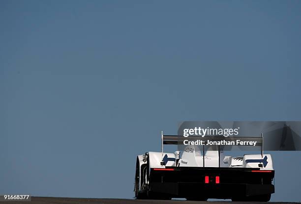 The de Ferran Motorsports XM Radio Acura ARX-02a driven by Gil de Ferran and Simon Pagenaud during practice for the ALMS Monterey Sports Car...