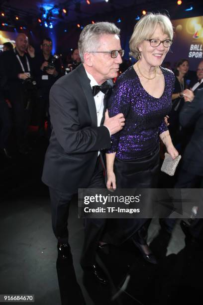 Thomas de Maiziere and Martina de Maiziere dance during the German Sports Gala 2018 'Ball Des Sports' on February 3, 2018 in Wiesbaden, Germany.