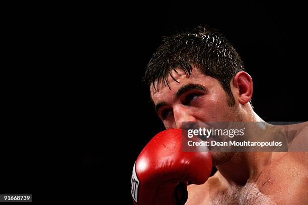 Nathan Cleverly of Wales walks out to fight Courtney Fry of England in their British & Commonwealth light-heavyweight bout at York Hall on October 9,...