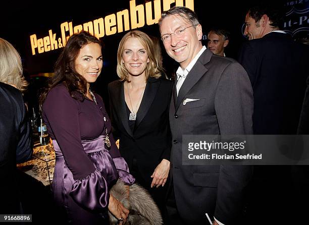 Designer Anna von Griesheim and television host Marietta Slomka and Andreas Marx attend the Tribute To Bambi 2009 party at the station on October 9,...