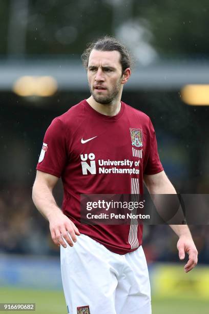 John-Joe O'Toole of Northampton Town in action during the Sky Bet League One match between A.F.C. Wimbledon and Northampton Town at The Cherry Red...