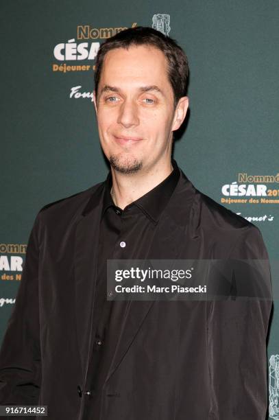 Fabien Marsaud a.k.a. 'Grand Corps Malade' attends the Cesar 2018 nominee luncheon at Le Fouquet's on February 10, 2018 in Paris, France.