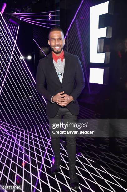 Actor Eric West visits the E! Lounge at IMG NYFW: The Shows during IMG NYFW: The Shows at Spring Studios on February 10, 2018 in New York City.