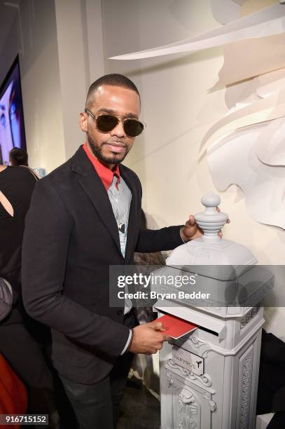 Actor Eric Westt visits the Papyrus Café at IMG NYFW: The Shows during IMG NYFW: The Shows at Spring Studios on February 10, 2018 in New York City.