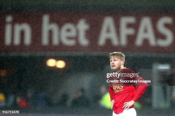 Fredrik Midtsjo of AZ Alkmaar during the Dutch Eredivisie match between AZ Alkmaar v VVV-Venlo at the AFAS Stadium on February 10, 2018 in Alkmaar...