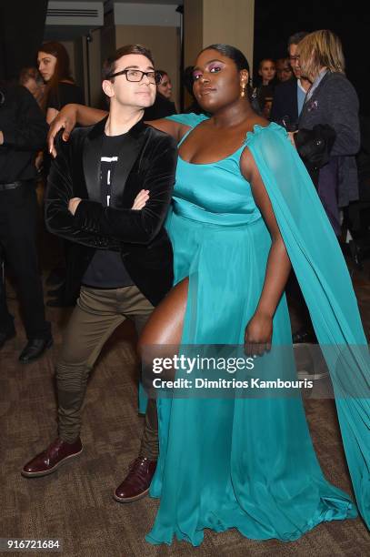 Fashion designer Christian Siriano and actress Danielle Brooks pose at the Christian Siriano fashion show during New York Fashion Week at Grand Lodge...