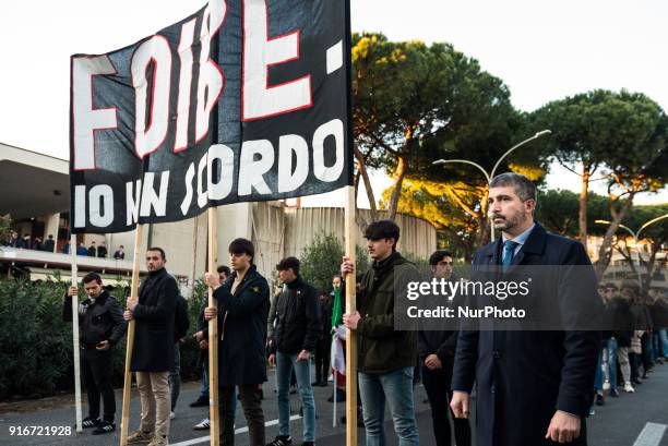 The national secretary and premier candidate of CasaPound Italia for the upcoming policies of 4 March 2018, Simone Di Stefano during the...