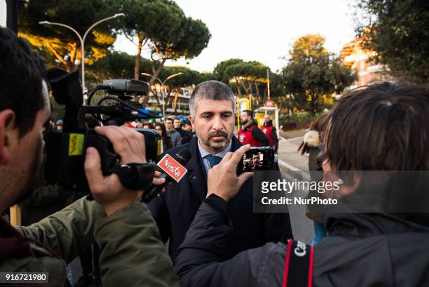 The national secretary and premier candidate of CasaPound Italia for the upcoming policies of 4 March 2018, Simone Di Stefano during the...